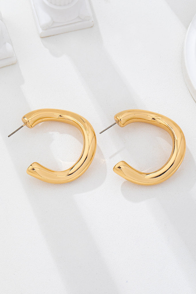 Bold Chunky Gold-Tone U-Shape Hoop Earrings | 80E62229