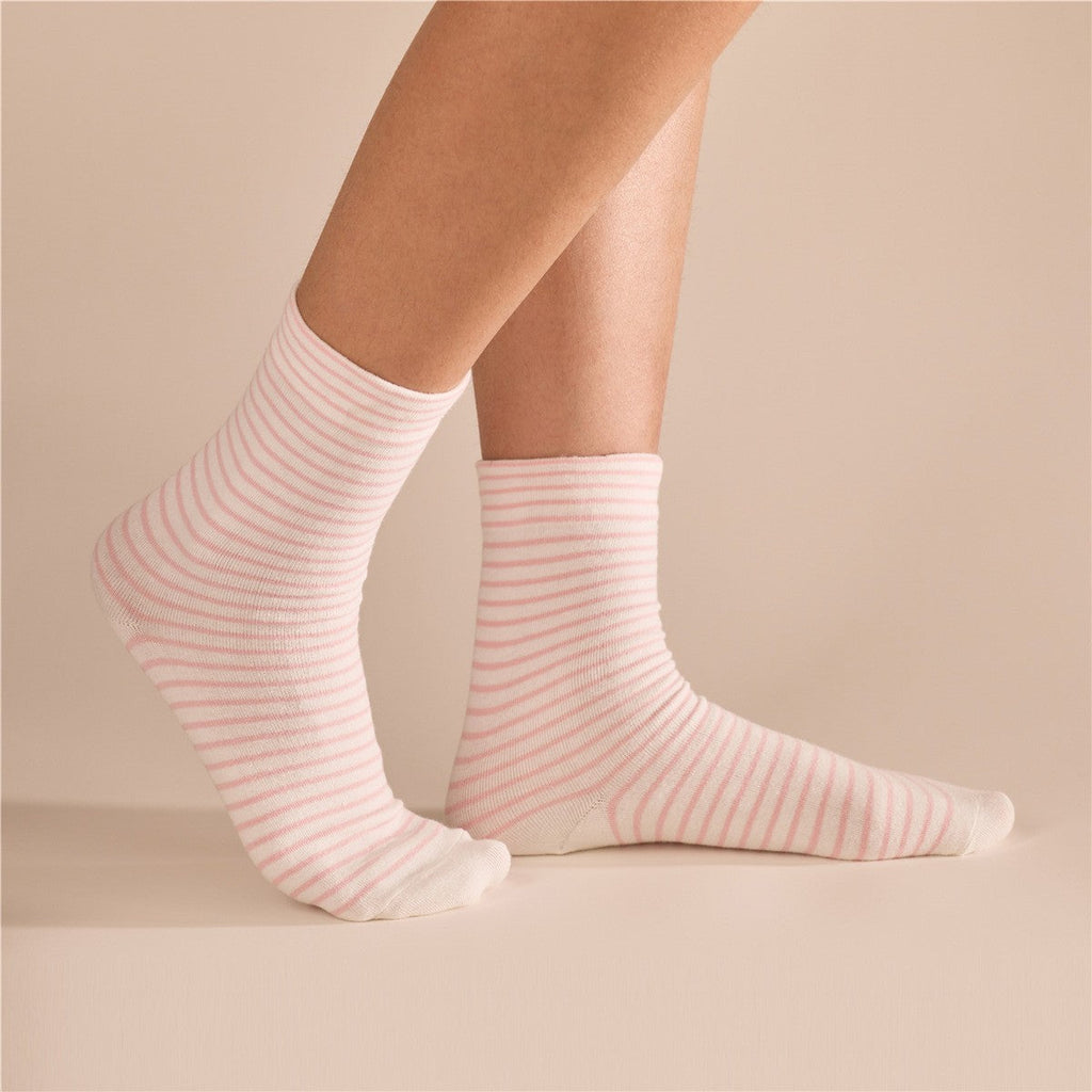 Pastel Striped Cotton Crew Sock | 40S02092