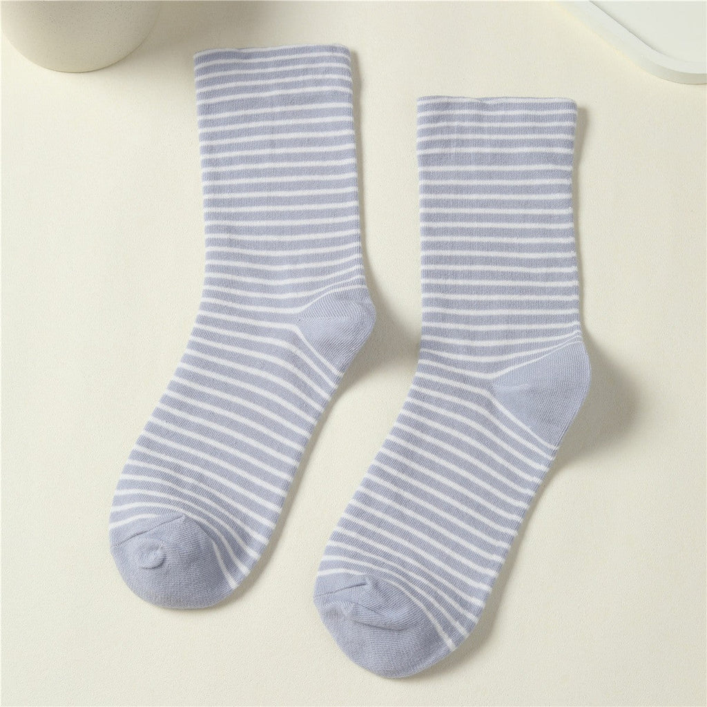 Pastel Striped Cotton Crew Sock | 40S02092