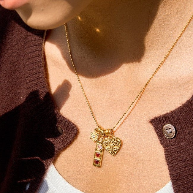 FLORAL HEART MULTI CHARM NECKLACE | 40NK9712