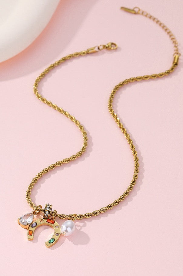 STAINLESS STEEL TARNISH FREE CHARM NECKLACE | 40NK9710