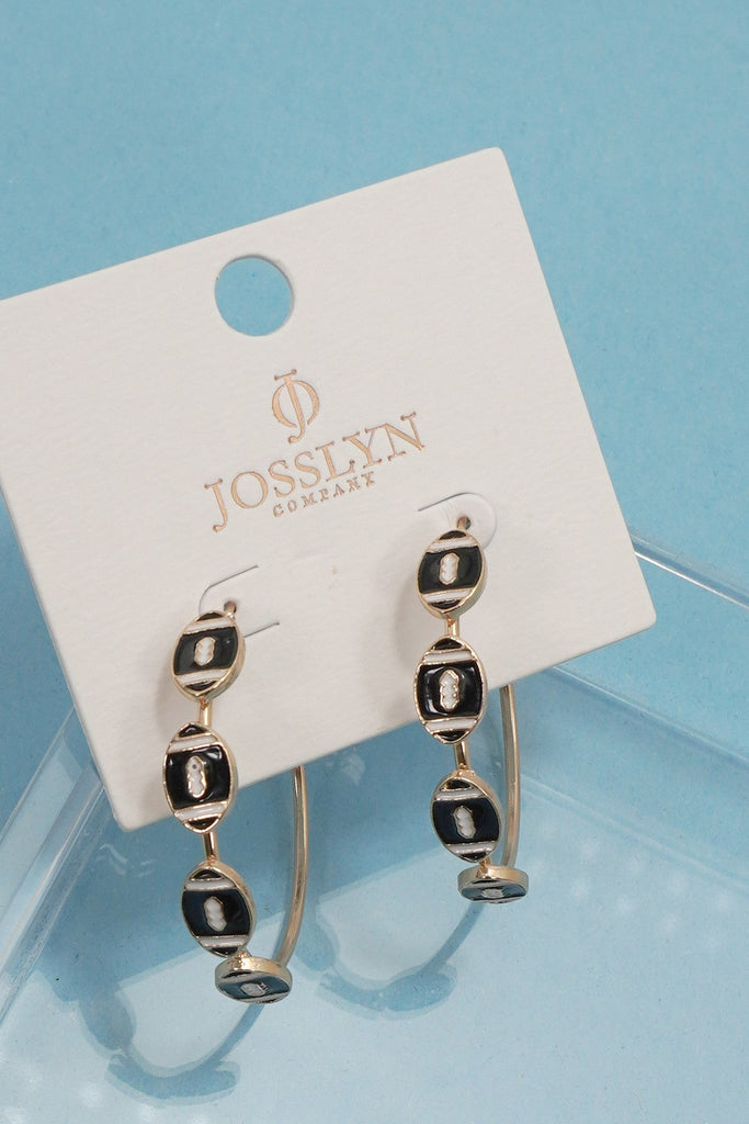 Gameday Football Baseball Hoop Earrings | 40E501
