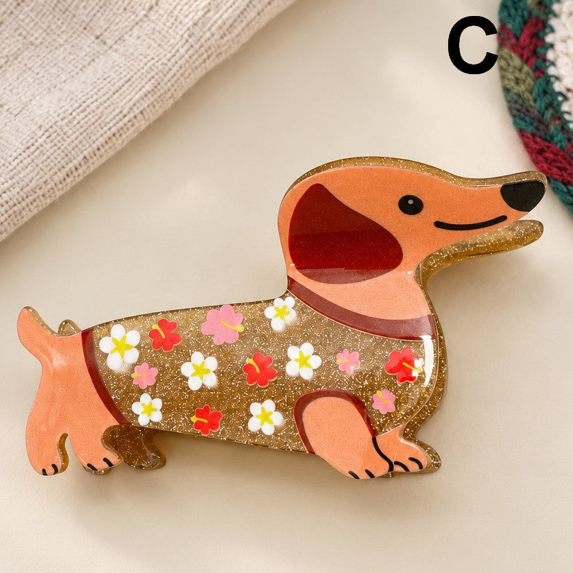 Holiday Dachshund Dog Hair Claw Clip | 40H1279