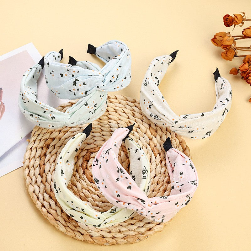 Pastel Floral Dainty Daisy Knot Headband | 40HB199
