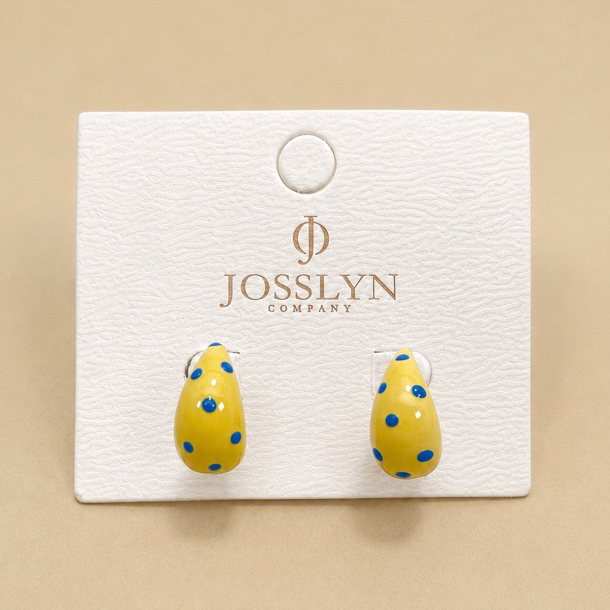 Butter Yellow Polkadot Earrings | 40E506