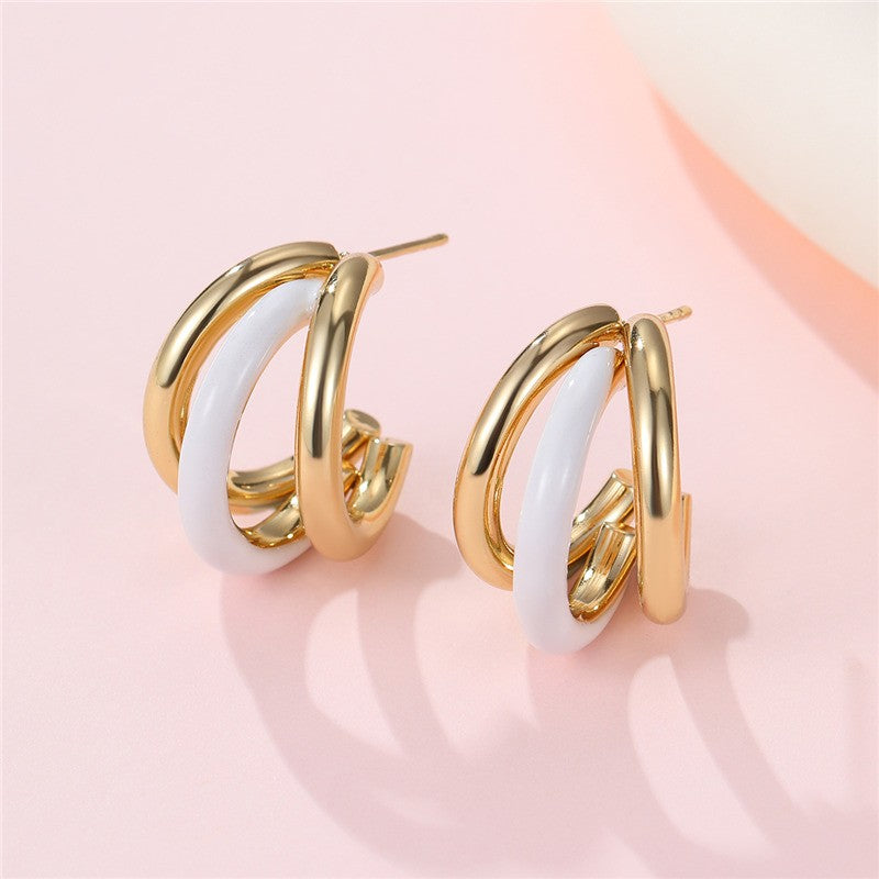 18K Stainless Steel Tarnish Free Enamel Hoop | 40E510