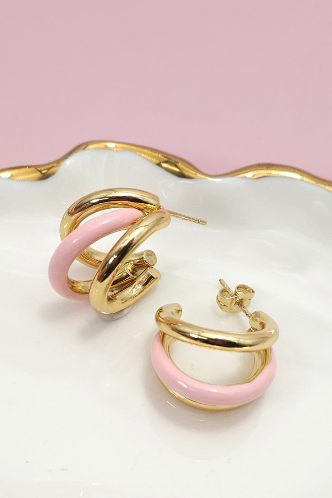 18K Stainless Steel Tarnish Free Enamel Hoop | 40E510