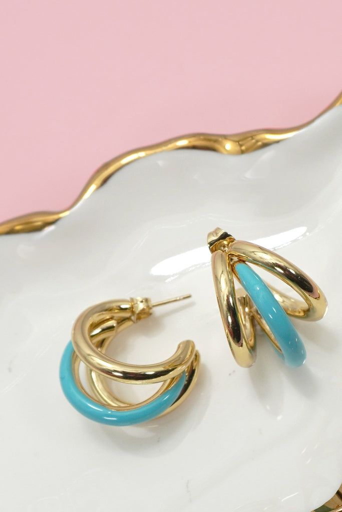 18K Stainless Steel Tarnish Free Enamel Hoop | 40E510