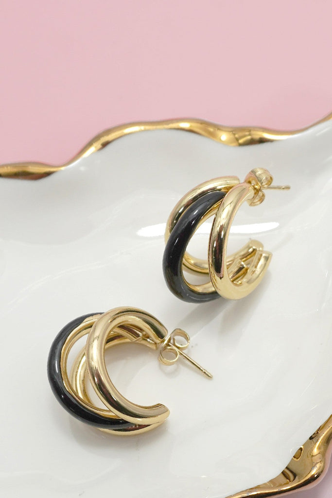 18K Stainless Steel Tarnish Free Enamel Hoop | 40E510