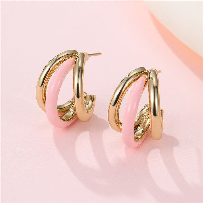 18K Stainless Steel Tarnish Free Enamel Hoop | 40E510