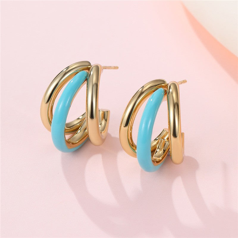 18K Stainless Steel Tarnish Free Enamel Hoop | 40E510