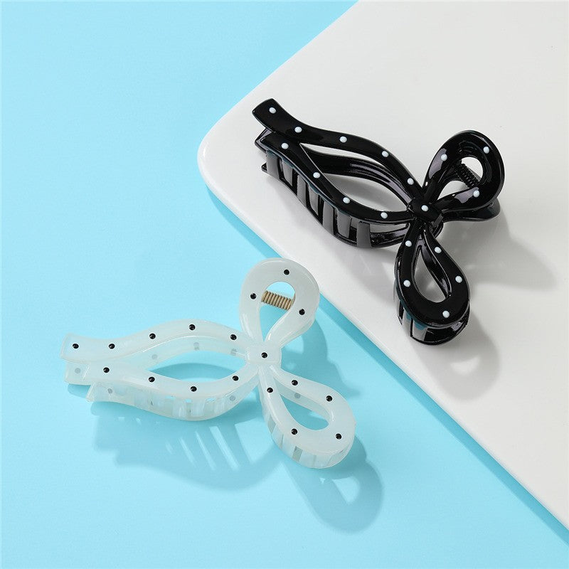 Polka Dot Bow Hair Claw Clips | 40H1094