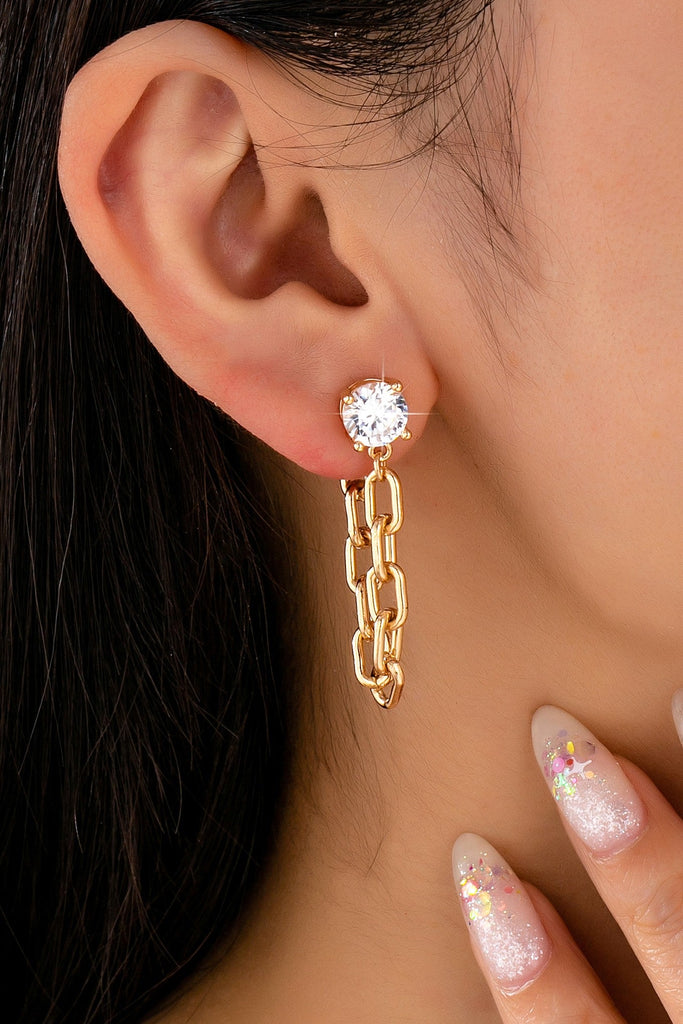 Crystal Stud Hoop and Drop Link Earrings | 80E62319A
