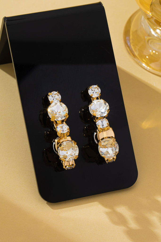 Cascading Round Cut Crystal Drop Earrings | 80E62345