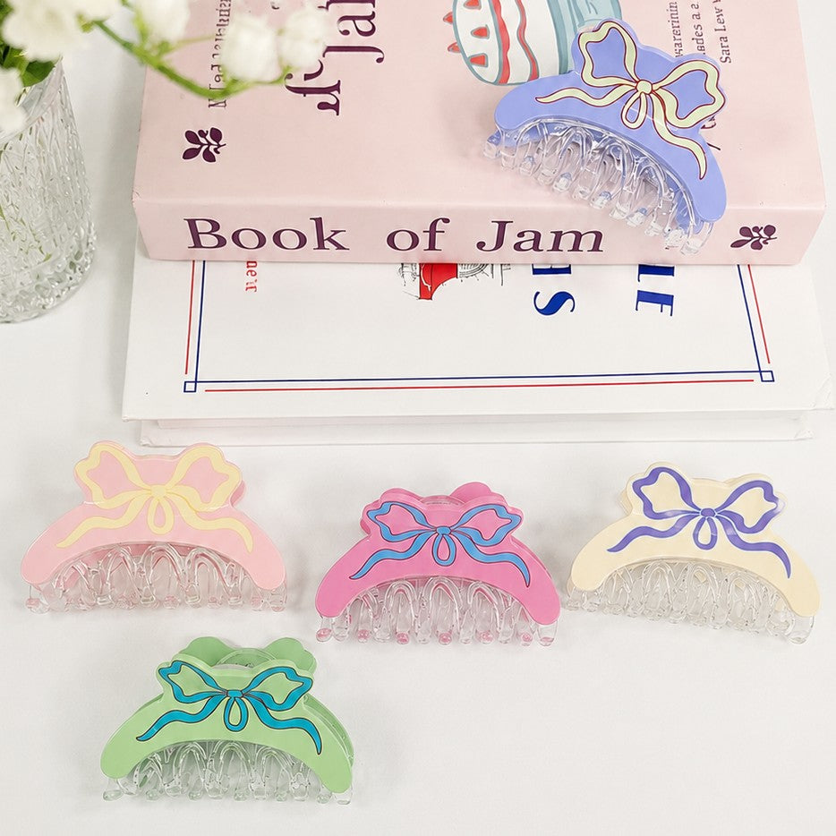 Coquette Ribbon Resin Hair Claw Clips | 40H1104