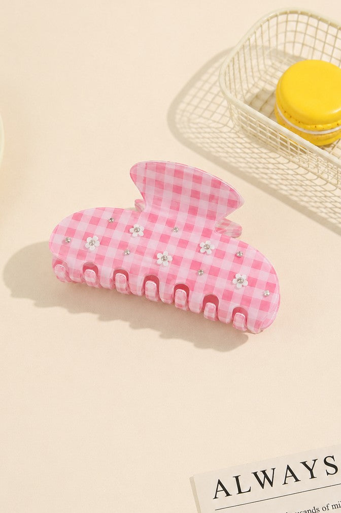 Stripes Gingham Floral Hair Claw Clip | 40H1106