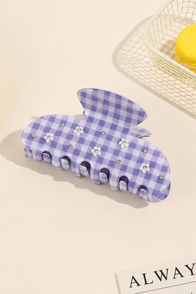 Stripes Gingham Floral Hair Claw Clip | 40H1106