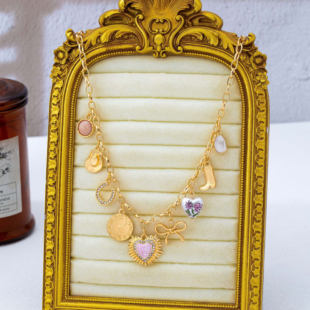 Pink Heart & Western Charm Necklace | 80N93228