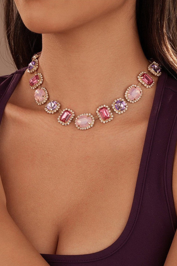 Multi Color Gemstone Statement Necklace | 40NK9718