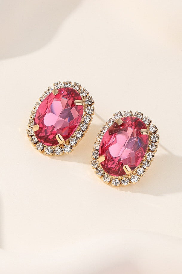 Vintage-Style Rhinestone Stud Earrings | 40E513