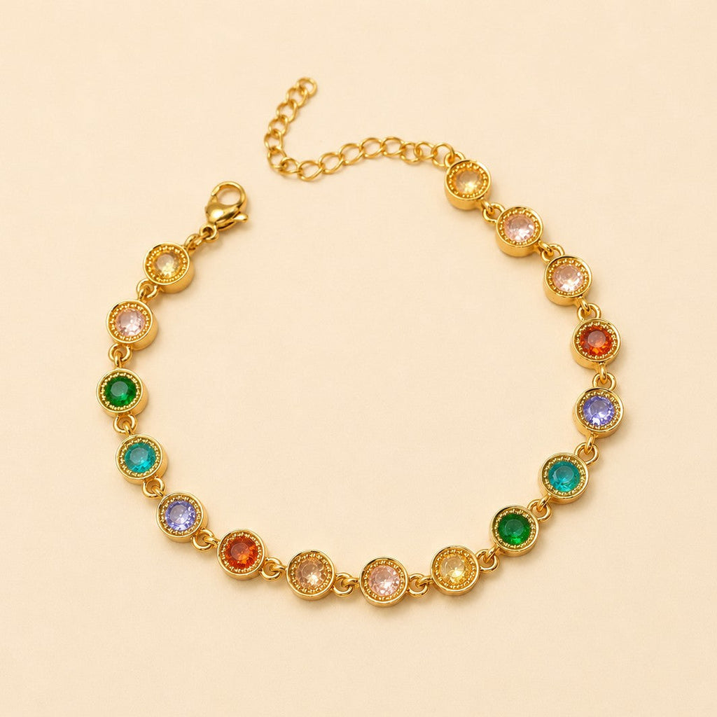 18K STAINLESS STEEL RAINBOW CRYSTAL BRACELET | 40B5264