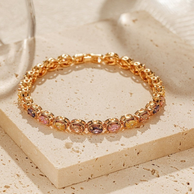 Multicolor Rainbow Crystal Halo Bracelet | 40B5268
