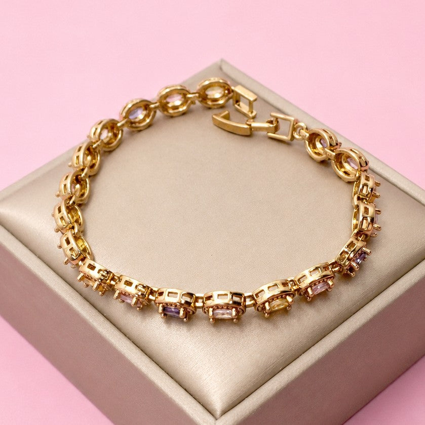 Multicolor Rainbow Crystal Halo Bracelet | 40B5268