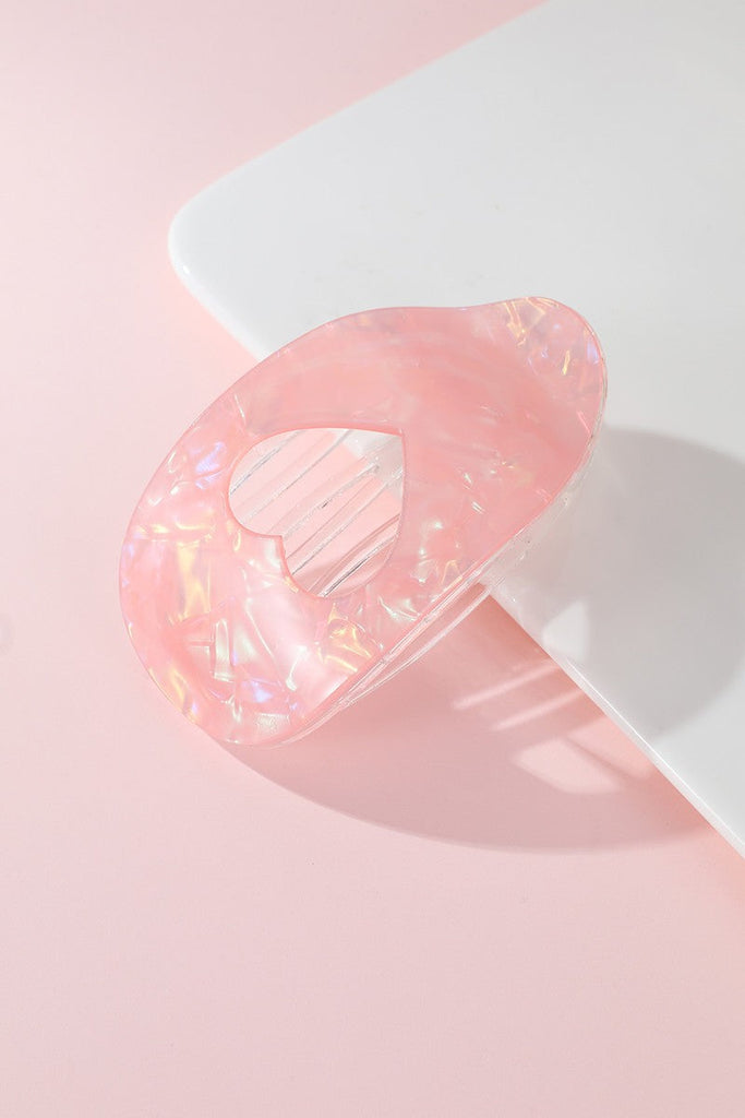 Iridescent Heart Cut-Out Acetate Hair Claw Clip | 40H1111