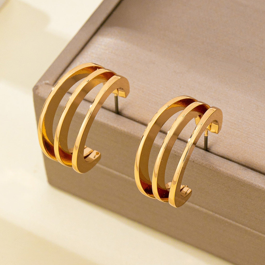 Triple-Band Hoop Earrings | 80E62402