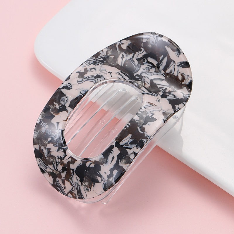 High-Gloss Marble Oval Claw Clip | 40H1120