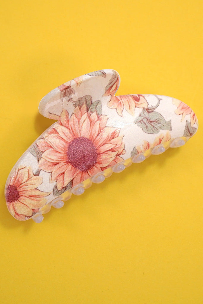 Vintage Floral Print Hair Claws | 40H1116
