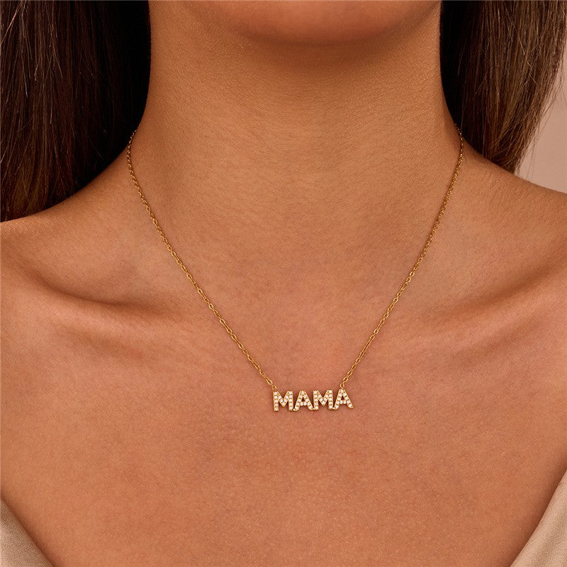 18K STAINLESS STEEL TARNISH FREE MAMA NECKLACE | 40NK9727