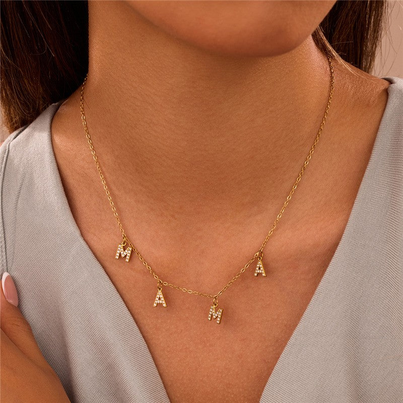 18K STAINLESS STEEL TARNISH FREE MAMA NECKLACE | 40NK9727