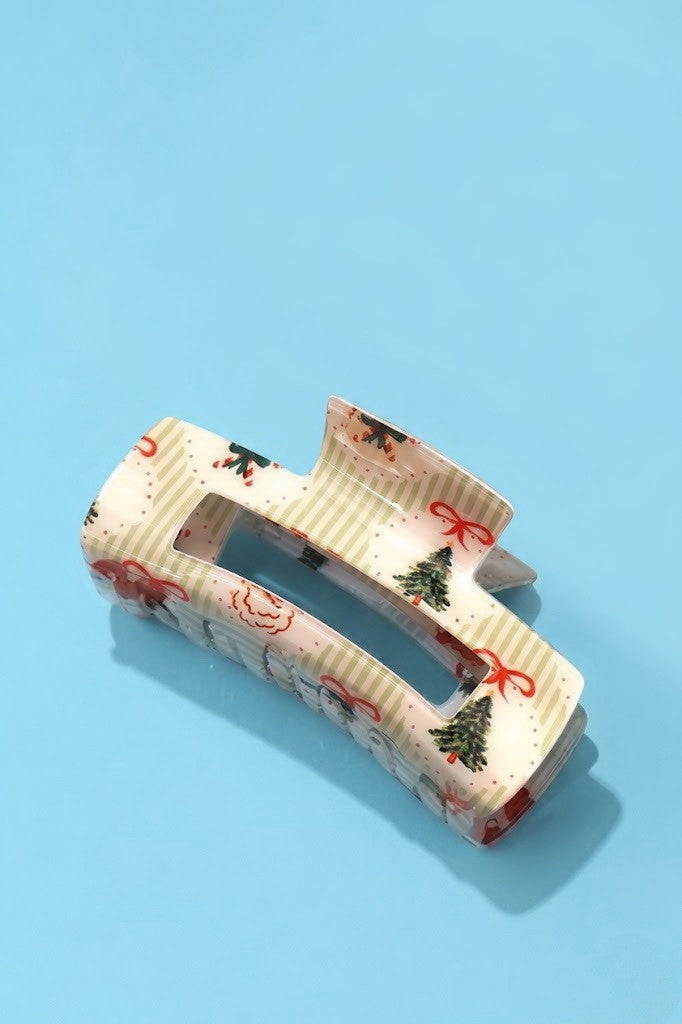 Holiday & Christmas Tree Stripe Hair Claw Clips | 40H1125