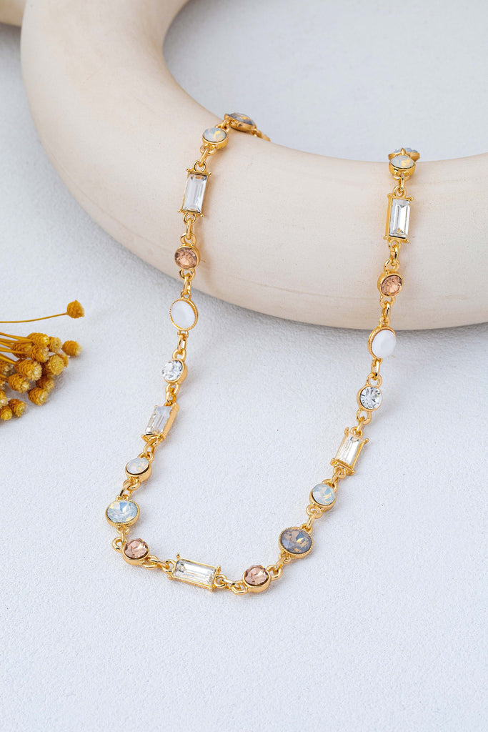 Mixed-Cut Crystal Station Statement Necklace | 80N93306