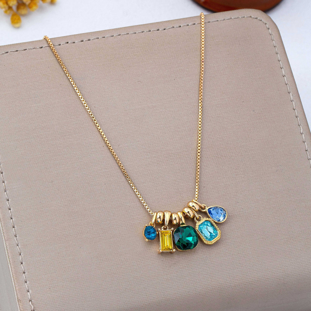 Multicolor Crystal Cluster Charm Pendant Necklace | 80N93296