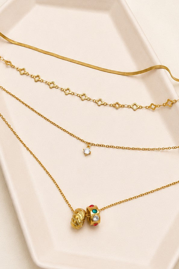 18K STAINLESS STEEL TARNISH FREE LAYERED NECKLACE | 40NK9736