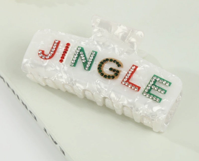 Christmas Jingle Ho Ho Ho Joy Hair Claw Clips | 40H1127