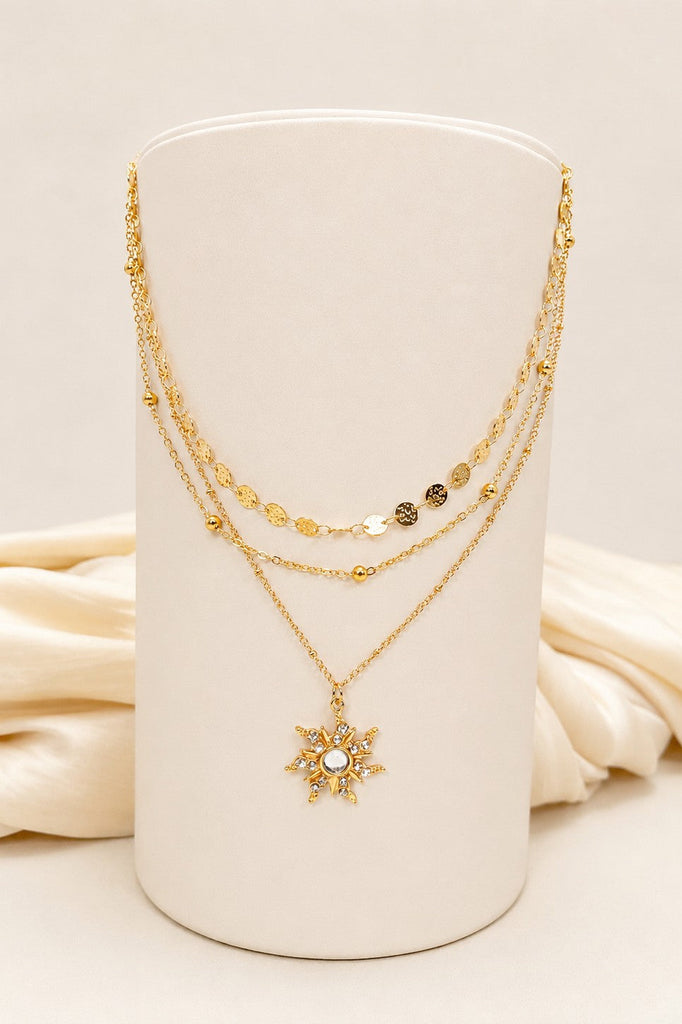 18K STAINLESS STEEL TARNISH FREE LAYERED NECKLACE | 40NK9738