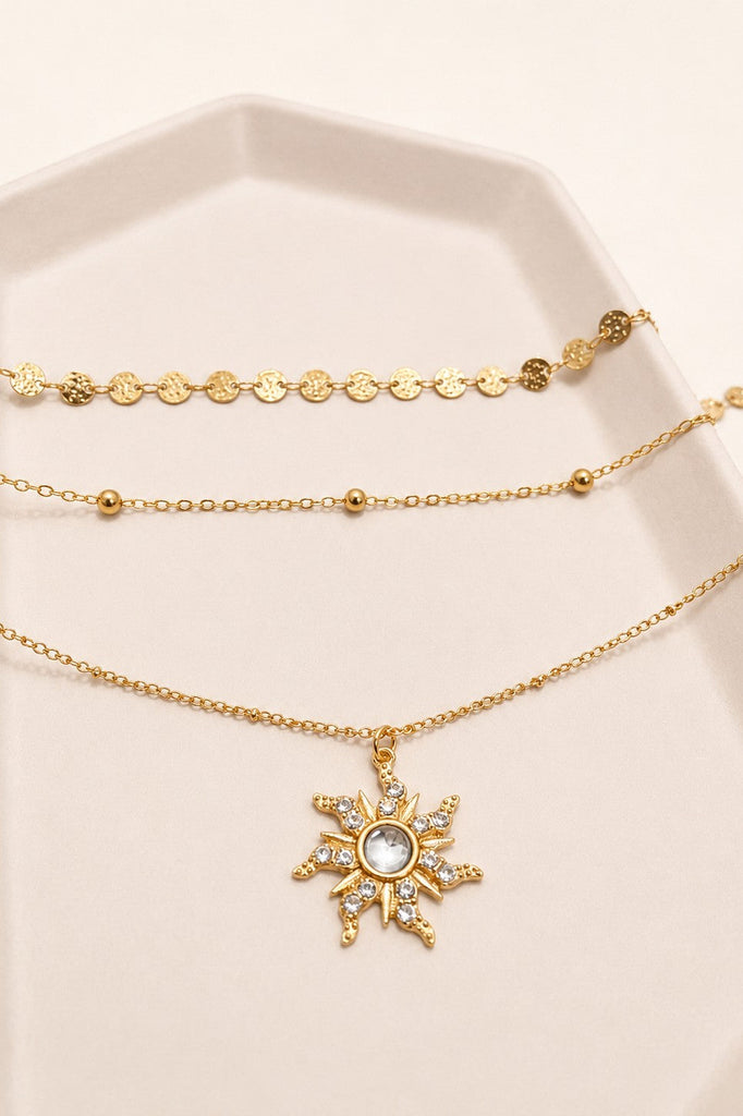 18K STAINLESS STEEL TARNISH FREE LAYERED NECKLACE | 40NK9738