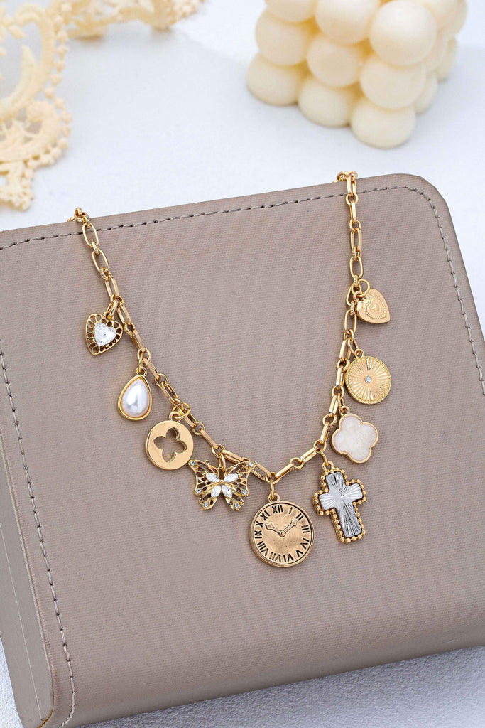 Eclectic Celestial & Vintage Charm Necklace | 80N93123