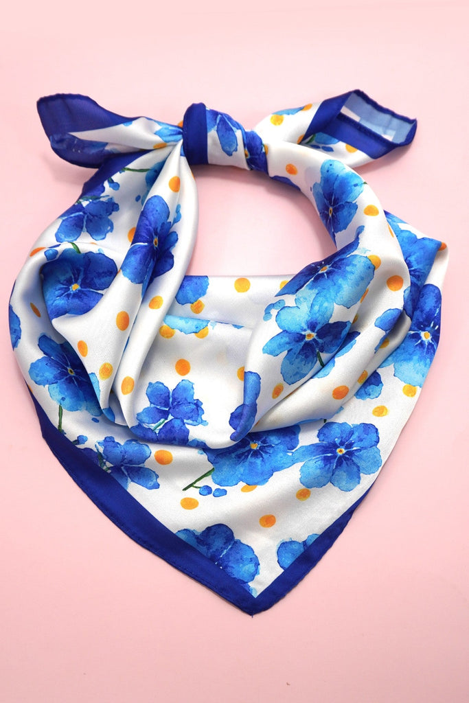 Delicate Floral Silk Finish Bandana Scarf | 40SC726