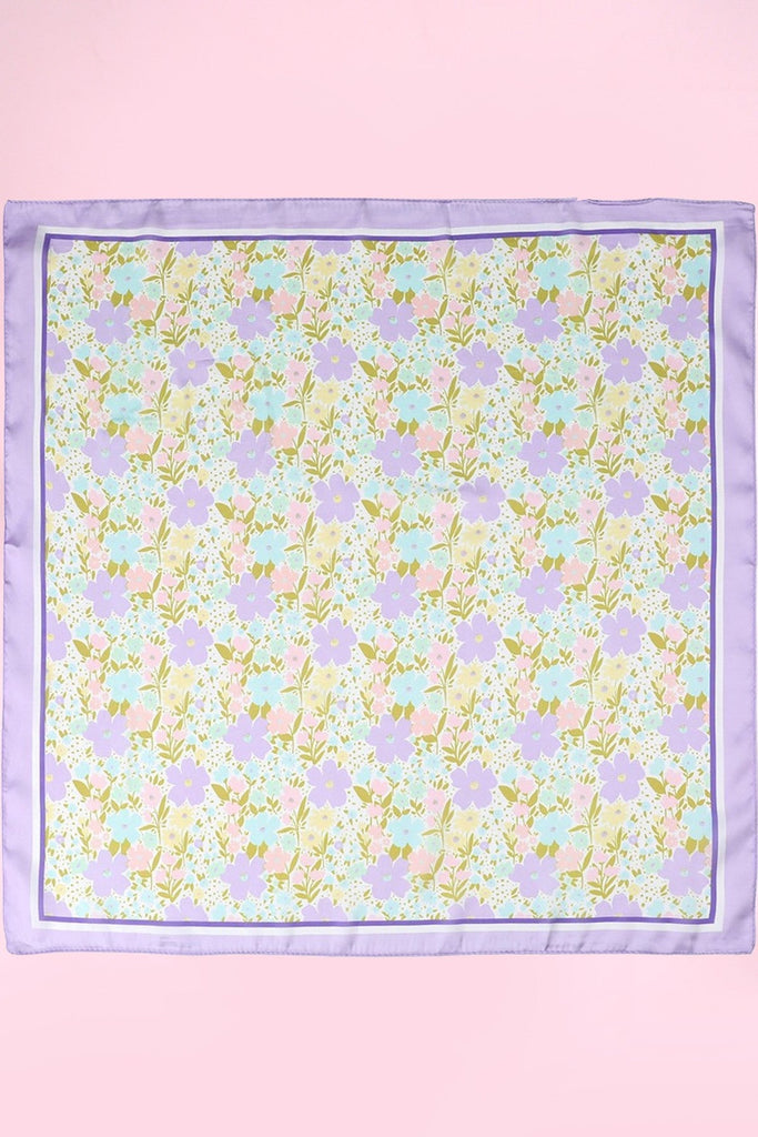 Delicate Floral Silk Finish Bandana Scarf | 40SC727