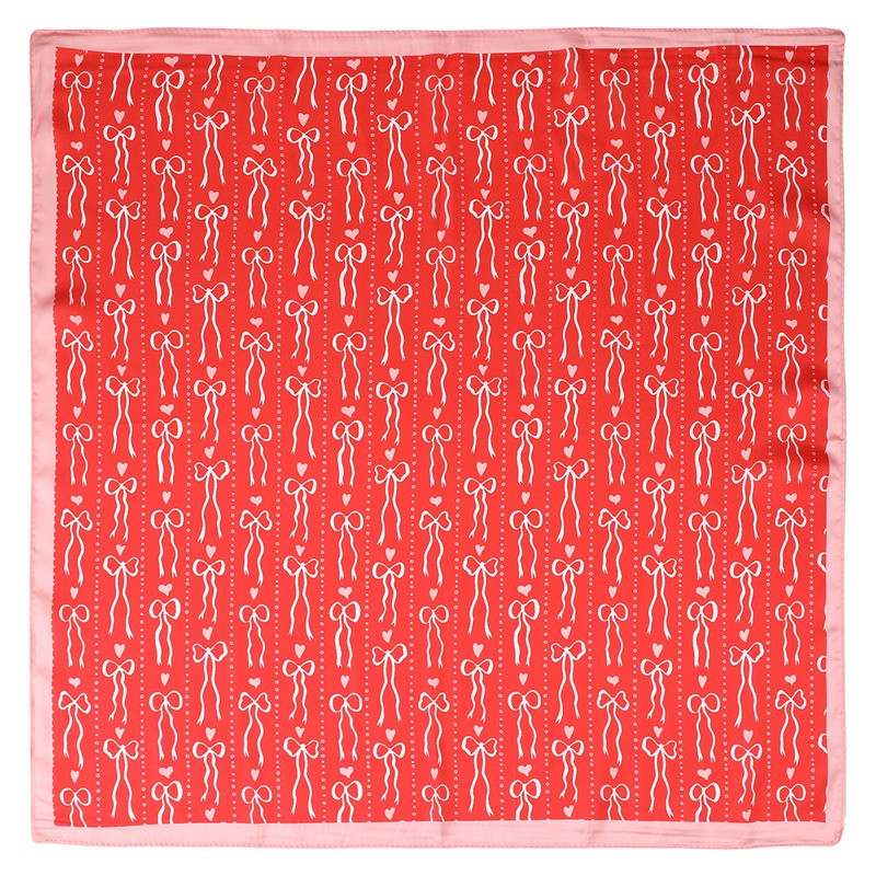 Bow and Heart Silk Finish Bandana Scarf | 40SC728