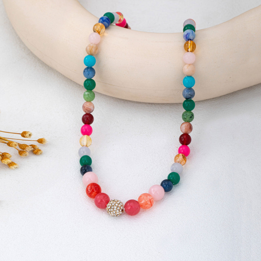 Multi-Color Beaded Crystal Ball Necklace | 80N92954