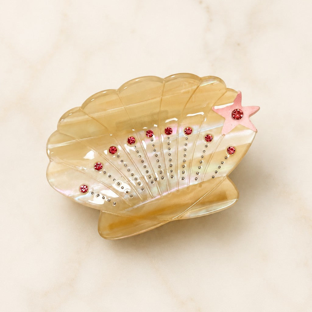 Seashell Rhinestone Acetate Hair Claw Clip | 40H1135