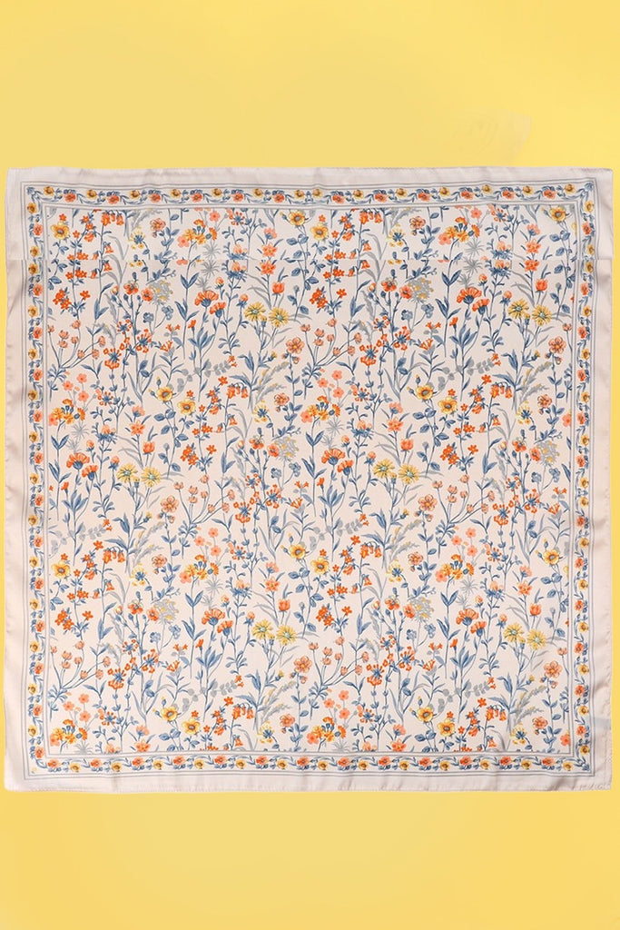 Floral Flower Silk Finish Bandana Scarf | 40SC729