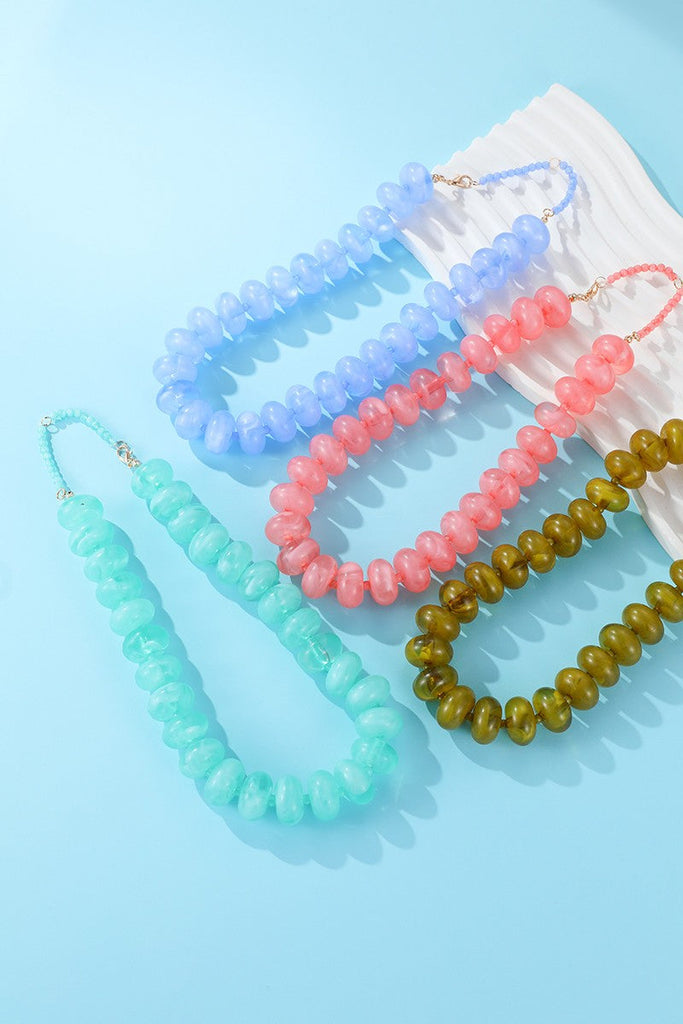 Chunky Beaded Natural Swirl Statement Necklace | 40NK9741