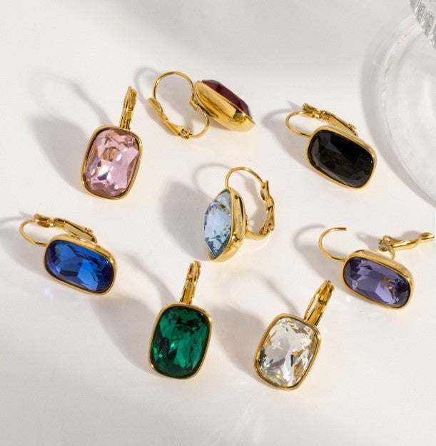 STAINLESS STEEL TARNISH FREE RHINESTONE EARRINGS | 40E528