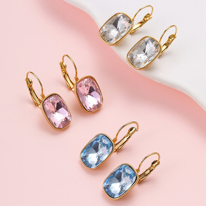 STAINLESS STEEL TARNISH FREE RHINESTONE EARRINGS | 40E528